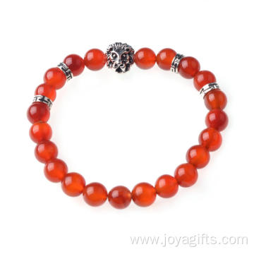 Natural Stone Bracelets Agate Beads with Lion